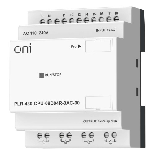 ПЛК 430 Модуль ЦПУ 8 DI 4 RO 220В AC без экрана ONI