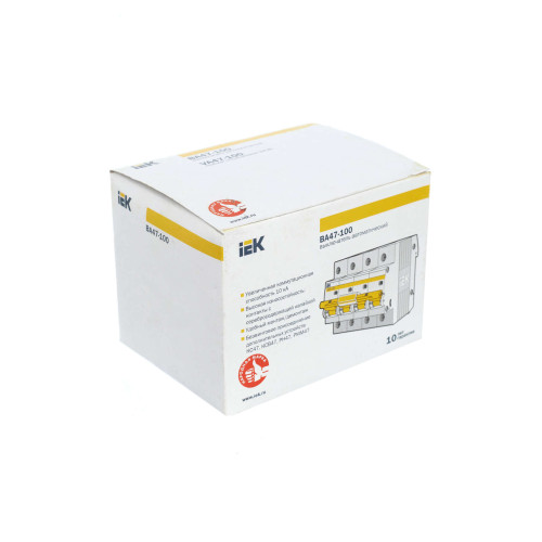 KARAT Автоматический выключатель ВА47-100 4P C 80А 10кА IEK