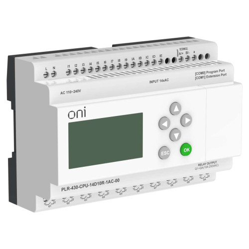 ПЛК 430 Модуль ЦПУ 14 DI 10 RO 220В AC с экраном ONI