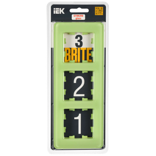 BRITE Рамка 3-местная РУ-3-2-Бр стекло эко грин RE IEK