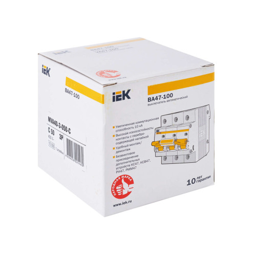 KARAT Автоматический выключатель ВА47-100 3P C 50А 10кА IEK
