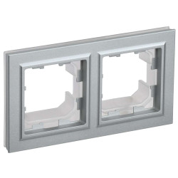 BRITE Рамка 2-местная IP44 РУ-2-БрА-44 алюминий IEK