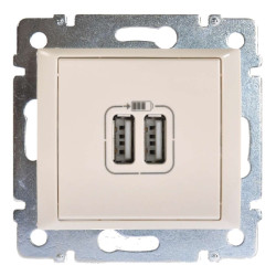 VALENA DIY Розетка USB A+A 15Вт слоновая кость