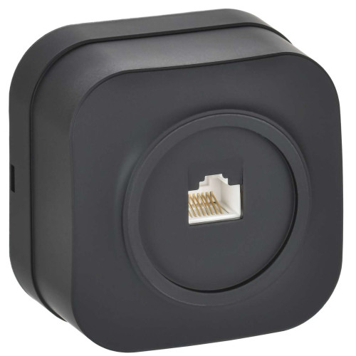 GLORY Розетка для открытой установки компьютерная RJ45 кат.5E РК10-ХЧм черный матовый IEK