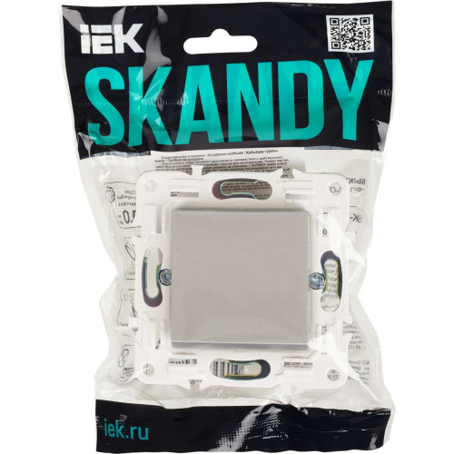 SKANDY Выключатель 1-клавишный перекрестный 10А SK-V03S серебряный IEK