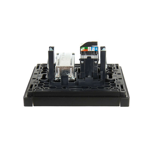 FORTE&PIANO Розетка двойная TV+RJ45 кат.5E FP136 черный IEK