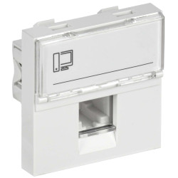 Розетка компьютерная РКИ-20-00-П RJ-45 UTP кат.5e (на 2 модуля) ПРАЙМЕР белая IEK
