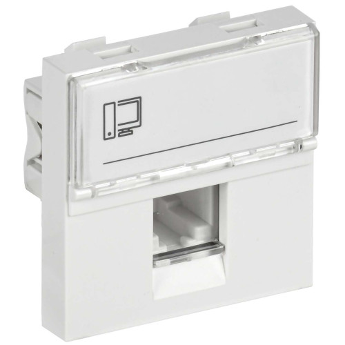 Розетка компьютерная РКИ-20-00-П RJ-45 UTP кат.5e (на 2 модуля) ПРАЙМЕР белая IEK