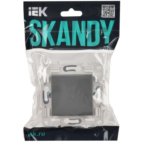 SKANDY Выключатель 1-клавишный проходной с индикацией 10А SK-V08Gr серый IEK
