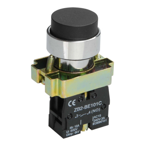Кнопка управления LAY5-BL21 без подсветки черная 1NO IEK