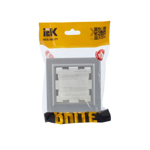 BRITE Рамка 1-местная IP44 РУ-1-БрА-44 алюминий IEK