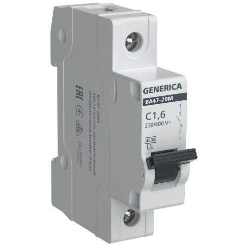 Автоматический выключатель ВА47-29М 1P 1,6А 4,5кА C GENERICA