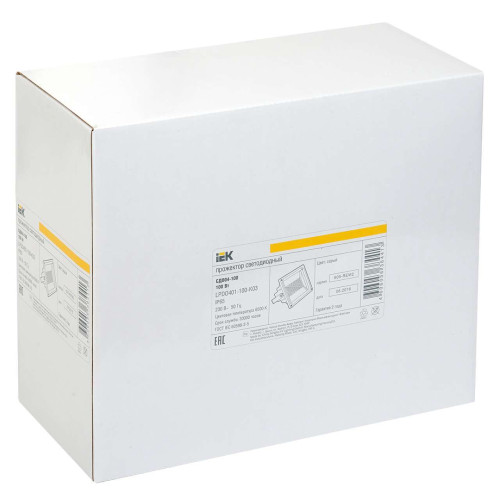 Прожектор светодиодный СДО 04-100 SMD IP65 серый IEK