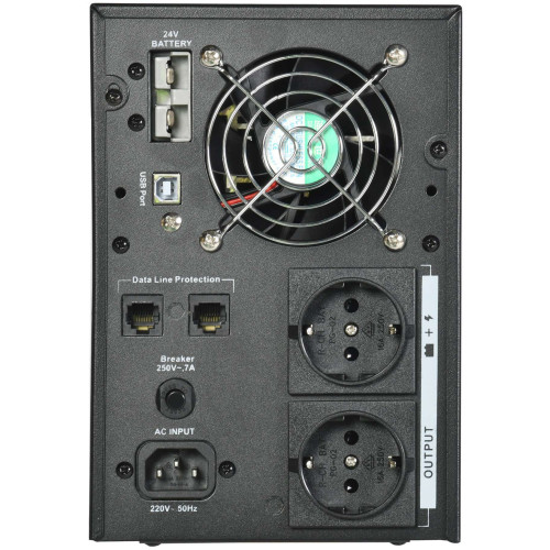 ITK ELECTRA LT ИБП однофазный линейно-интерактивный 1кВА/0,8кВт 2хSchuko LCD дисплей 24VDC без АКБ USB RJ45/11