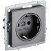 BRITE Розетка 1-местная с заземлением без защитных шторок 16А РС11-1-0-БрС сталь IEK