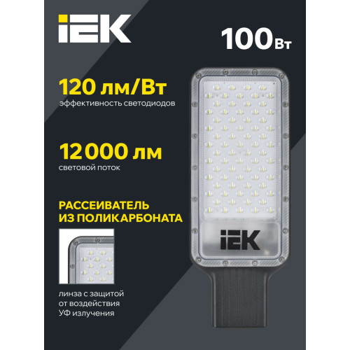 Светильник светодиодный консольный ДКУ 1011-100Ш 5000К IP65 IEK