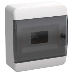 TEKFOR Корпус пластиковый ЩРН-П-8 IP41 черная прозрачная дверь IEK