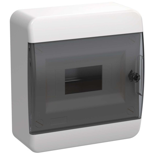 TEKFOR Корпус пластиковый ЩРН-П-8 IP41 черная прозрачная дверь IEK