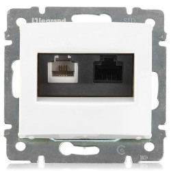 VALENA DIY Розетка двойная RJ11+RJ45 кат.6 UTPбелый