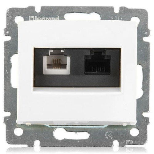 VALENA DIY Розетка двойная RJ11+RJ45 кат.6 UTPбелый
