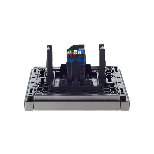 FORTE&PIANO Розетка компьютерная RJ45 кат.6 FP531 сталь IEK