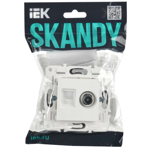 SKANDY Розетка двойная TV+RJ45 кат.5E SK-A14W арктический белый IEK