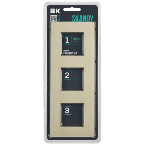 SKANDY Рамка 3-местная SK-F33Sh металл шампань IEK