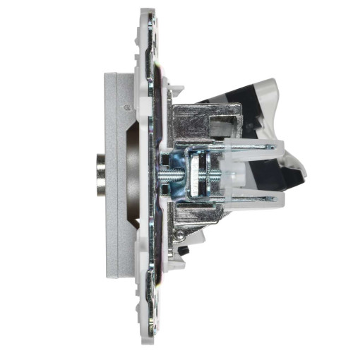 SKANDY Розетка двойная TV+RJ45 кат.5E SK-A14S серебряный IEK