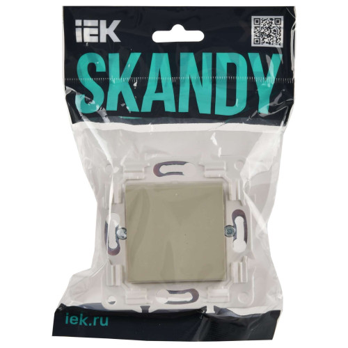 SKANDY Выключатель 1-клавишный проходной 10А SK-V02B бежевый IEK
