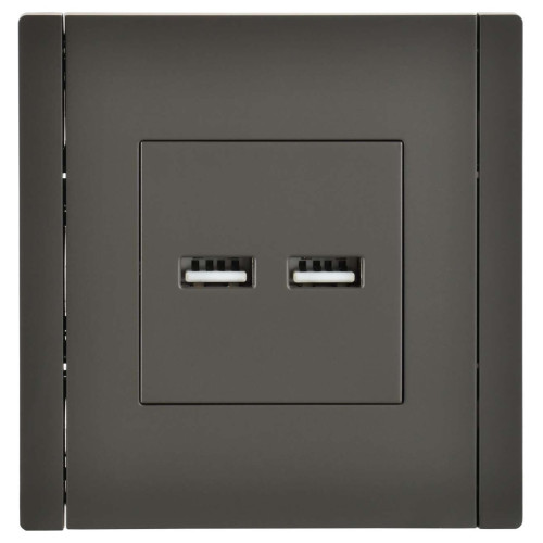 FORTE&PIANO Розетка USB A+A 3,1А FP349 серый IEK