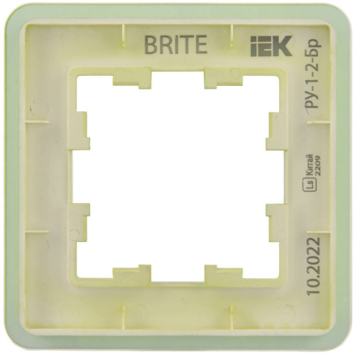 BRITE Рамка 1-местная РУ-1-2-Бр стекло эко грин RE IEK
