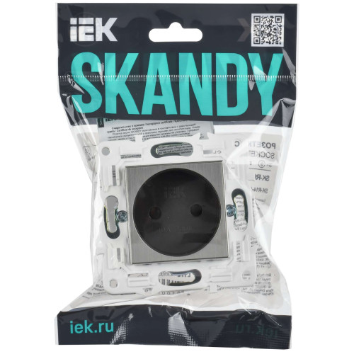SKANDY Розетка без заземления без защитных шторок 10А SK-R02N металл никель IEK