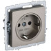BRITE Розетка 1-местная с заземлением без защитных шторок 16А РС11-1-0-БрШ шампань IEK