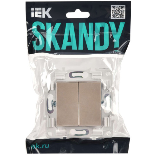 SKANDY Выключатель 2-клавишный 10А SK-V04Sa песочный IEK