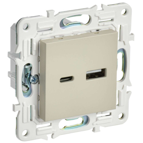 SKANDY Розетка USB A+C 3,1А SK-R14B бежевый IEK