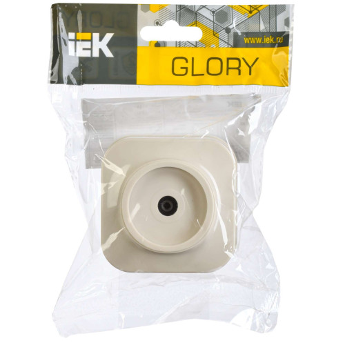 GLORY Розетка для открытой установки TV РТВ20-ХК кремовый IEK