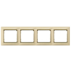 VALENA DIY Рамка 4-местная слоновая кость (золотой штрих)