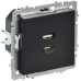 BRITE Розетка USB A+C 45Вт высокоскоростная зарядка РЮ11-2-БрЧ черный IEK
