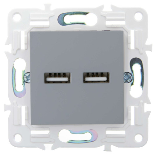 SKANDY Розетка USB A+A 3,1А SK-R15Gr серый IEK