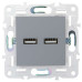 SKANDY Розетка USB A+A 3,1А SK-R15Gr серый IEK