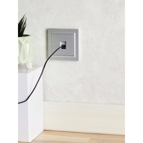 BRITE Розетка компьютерная RJ45 кат.5E РК10-БрА алюминий IEK