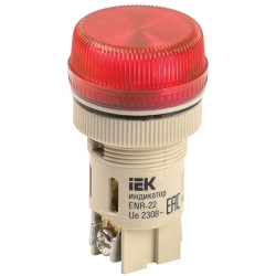 Лампа ENR-22 сигнальная d=22мм красный неон/240В цилиндр IEK