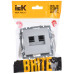 BRITE Розетка двойная RJ11+RJ45 кат.5E РК/Т12-БрА алюминий IEK
