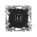 ETIKA Розетка USB A+A 15Вт антрацит ETIKA Розетка USB A+A 15Вт антрацит