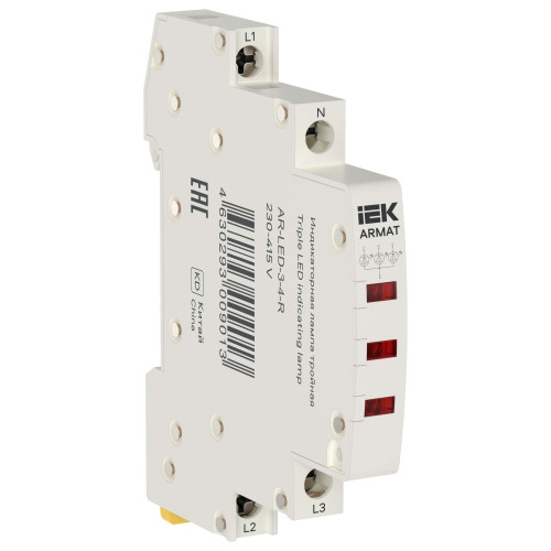 ARMAT Лампа индикаторная тройная LED 230-415В AC красная IEK
