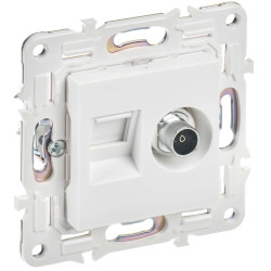 SKANDY Розетка двойная TV+RJ45 кат.5E SK-A14W арктический белый IEK