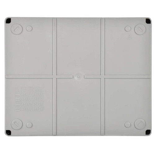Коробка распаячная КМ41346 для открытой проводки безгалогенная (HF) 240х195х90мм с монтажной платой с прозрачной крышкой IP55 5 вводов серая IEK