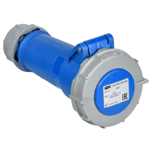 Розетка переносная ССИ-2132 16А-6ч 220В 2P+PE IP67 IEK