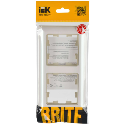 BRITE Рамка 2-местная РУ-2-Бр бежевый/жемчужный IEK