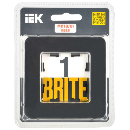 BRITE Рамка 1-местная РУ-1-1-Бр металл черный RE AL IEK